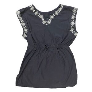 Tea Collection girls boho dark navy blue sleeveless dress size 8